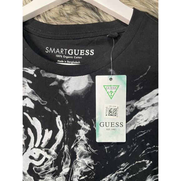 Smart Guess NWT Black Tee Shirt with Lion Graphic Men's Size L - Picture 2 of 3